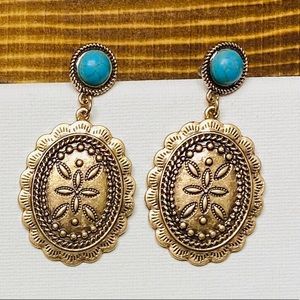 Gold Turquoise Earrings